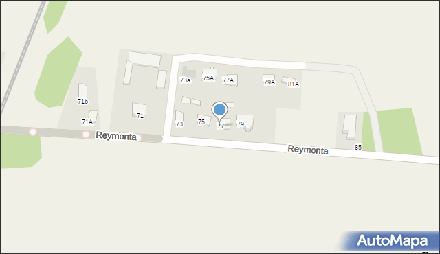 Zabrodzie, Reymonta Władysława, 77, mapa Zabrodzie