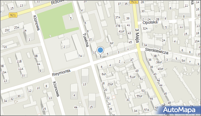 Zabrze, Reymonta Władysława, 7, mapa Zabrza