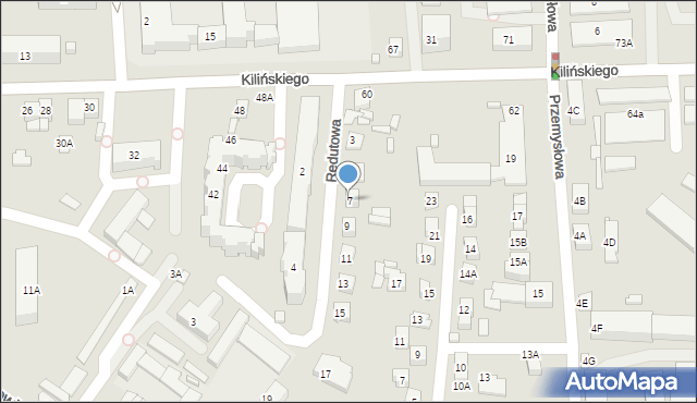 Zamość, Redutowa, 7, mapa Zamościa