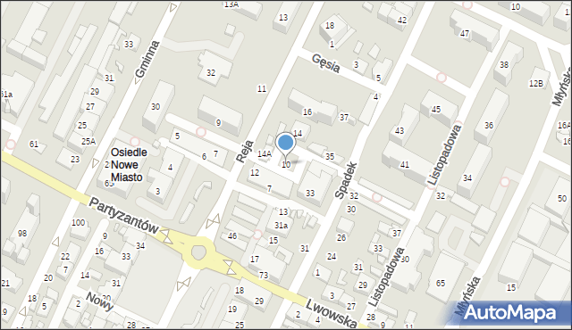 Zamość, Reja Mikołaja, 10, mapa Zamościa