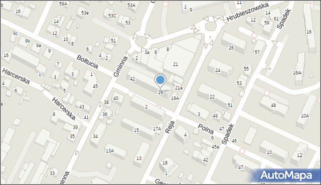 Zamość, Reja Mikołaja, 19, mapa Zamościa