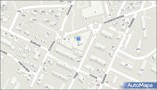 Zamość, Reja Mikołaja, 21, mapa Zamościa