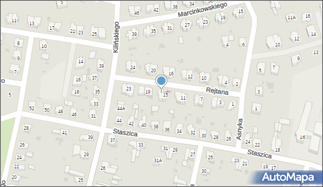 Żary, Rejtana Tadeusza, 17, mapa Żary