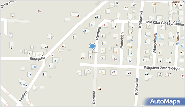 Zator, Remera Jerzego, 6, mapa Zator