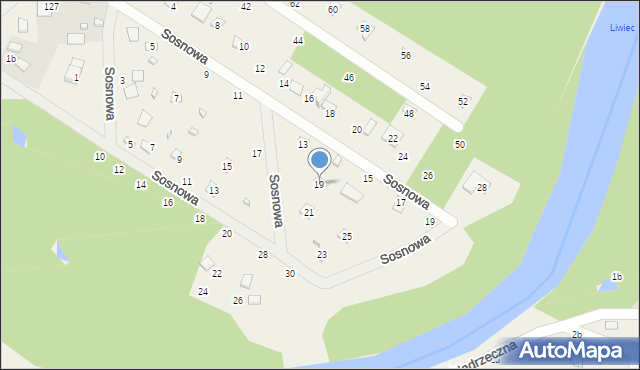 Zawiszyn, Rekreacyjna, 19, mapa Zawiszyn