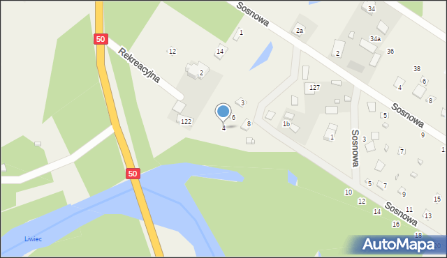 Zawiszyn, Rekreacyjna, 4, mapa Zawiszyn