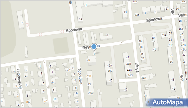 Zbąszynek, Reymonta Władysława, 1, mapa Zbąszynek