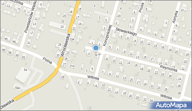 Zduny, Reymonta Władysława, 6, mapa Zduny