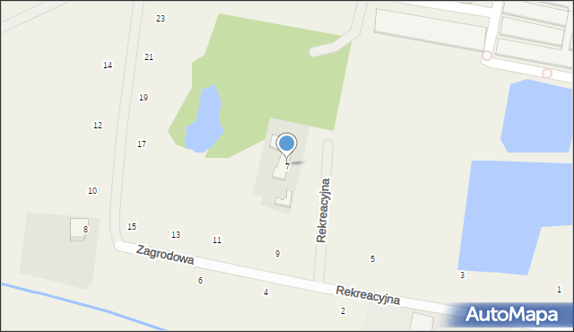 Zielonki-Parcela, Rekreacyjna, 7, mapa Zielonki-Parcela