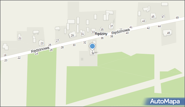 Zrębice, Rędzinowa, 34, mapa Zrębice