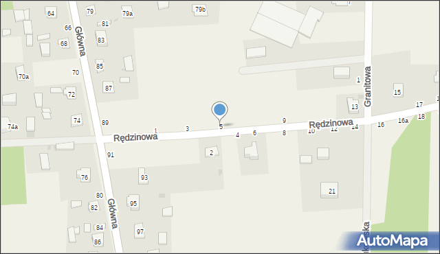 Zrębice, Rędzinowa, 5, mapa Zrębice
