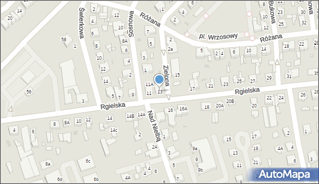 Wągrowiec, Rgielska, 13, mapa Wągrowiec