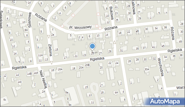 Wągrowiec, Rgielska, 25, mapa Wągrowiec