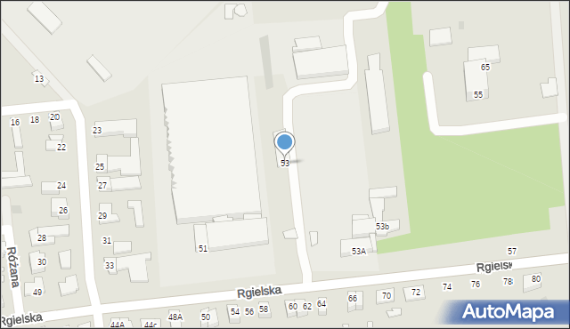 Wągrowiec, Rgielska, 53, mapa Wągrowiec