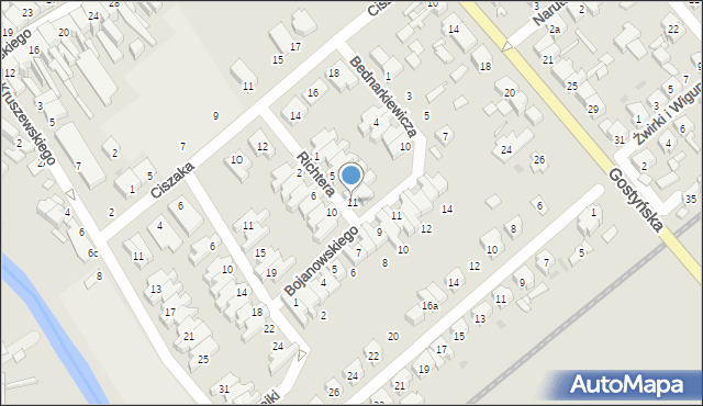 Kościan, Richtera Ignacego, 11, mapa Kościan