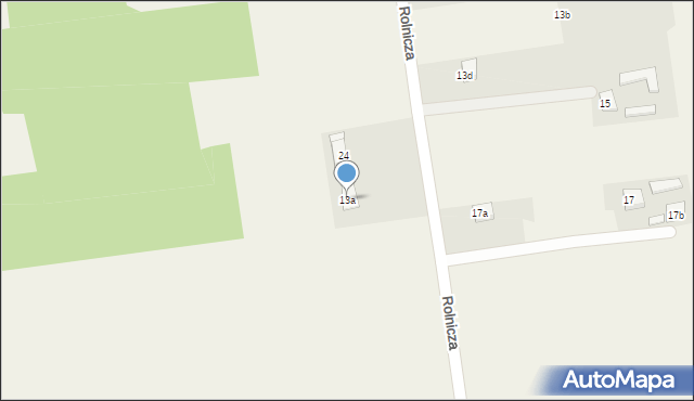 Aleksandria Pierwsza, Rolnicza, 13a, mapa Aleksandria Pierwsza