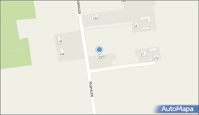 Aleksandria Pierwsza, Rolnicza, 17a, mapa Aleksandria Pierwsza