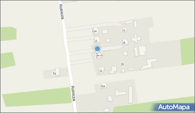 Aleksandria Pierwsza, Rolnicza, 27, mapa Aleksandria Pierwsza