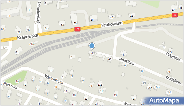 Andrychów, Rodzinna, 4, mapa Andrychów
