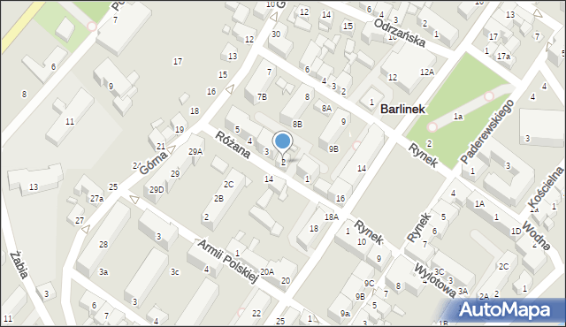 Barlinek, Różana, 2, mapa Barlinek