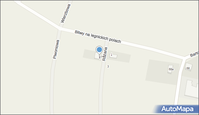 Bartoszów, Różana, 4, mapa Bartoszów