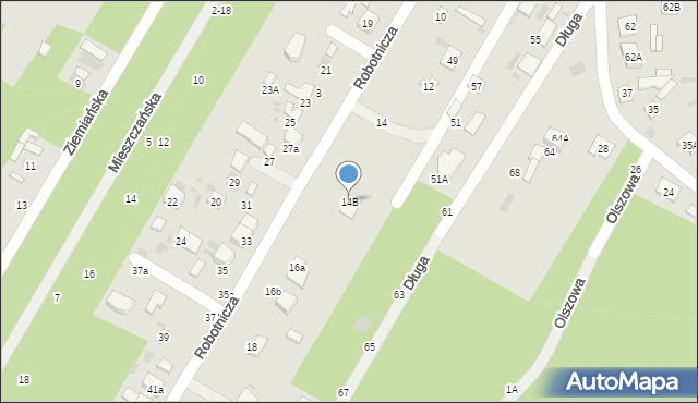 Biała Podlaska, Robotnicza, 14B, mapa Białej Podlaskiej