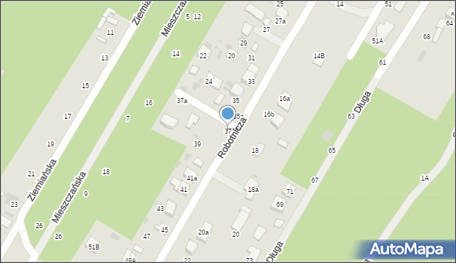 Biała Podlaska, Robotnicza, 37, mapa Białej Podlaskiej