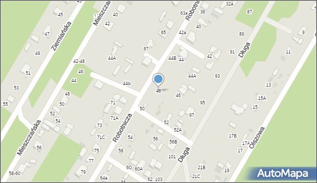 Biała Podlaska, Robotnicza, 48, mapa Białej Podlaskiej