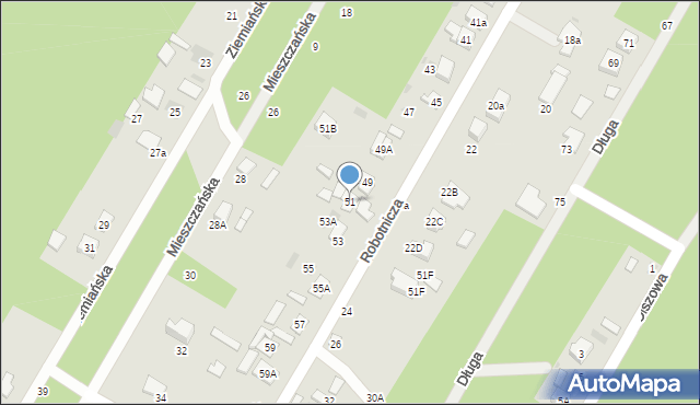 Biała Podlaska, Robotnicza, 51, mapa Białej Podlaskiej