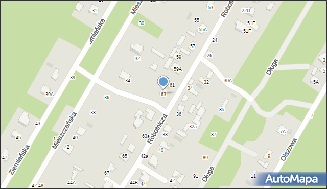 Biała Podlaska, Robotnicza, 63, mapa Białej Podlaskiej