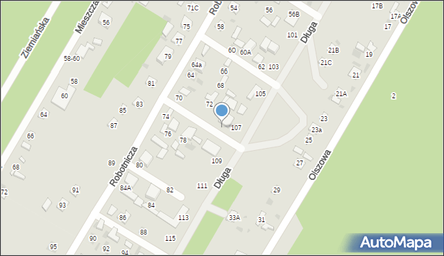 Biała Podlaska, Robotnicza, 72a, mapa Białej Podlaskiej