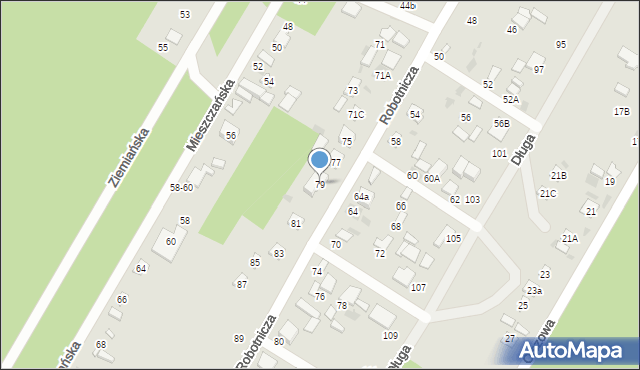 Biała Podlaska, Robotnicza, 79, mapa Białej Podlaskiej