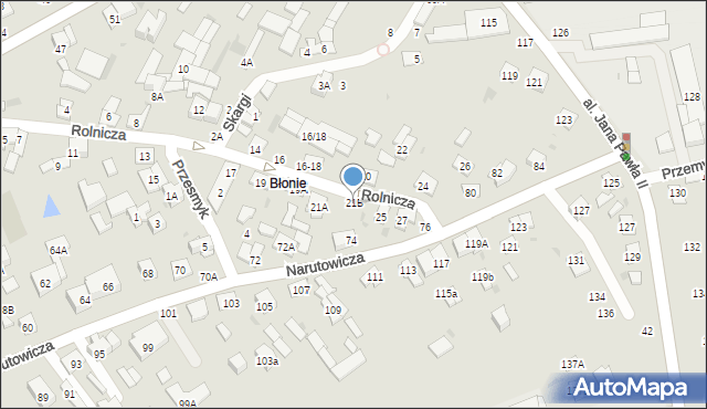 Biała Podlaska, Rolnicza, 21B, mapa Białej Podlaskiej