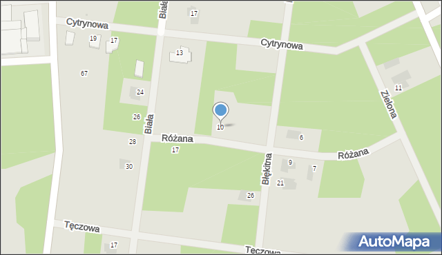 Białobrzegi, Różana, 10, mapa Białobrzegi