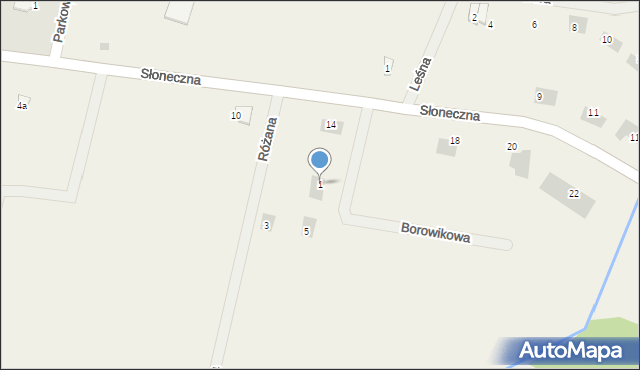 Białuń, Różana, 1, mapa Białuń