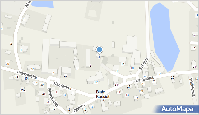 Biały Kościół, Różana, 3, mapa Biały Kościół