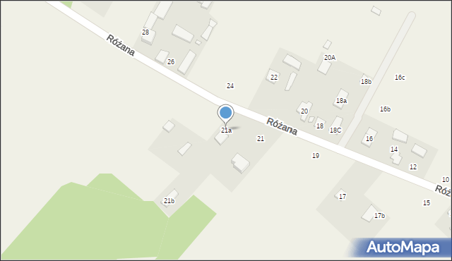 Biały Ług, Różana, 21a, mapa Biały Ług