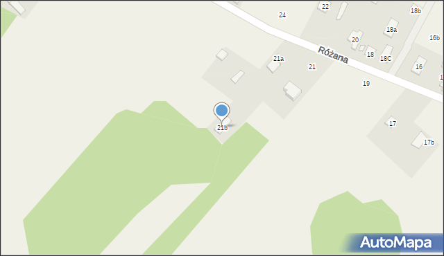Biały Ług, Różana, 21b, mapa Biały Ług