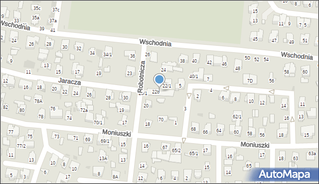 Białystok, Robotnicza, 22c, mapa Białegostoku