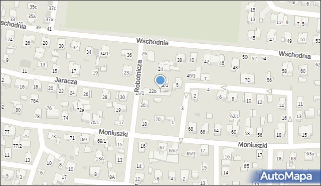 Białystok, Robotnicza, 22d, mapa Białegostoku