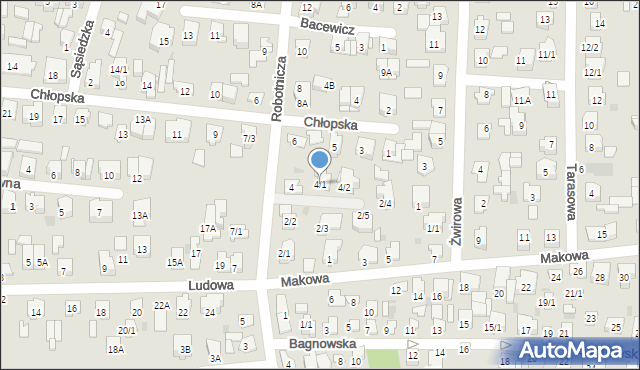 Białystok, Robotnicza, 4/1, mapa Białegostoku