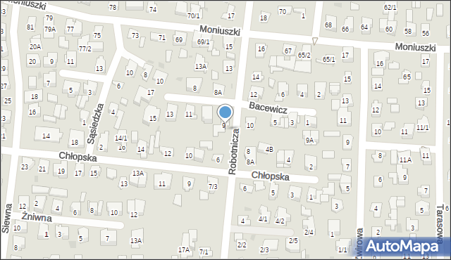 Białystok, Robotnicza, 9, mapa Białegostoku