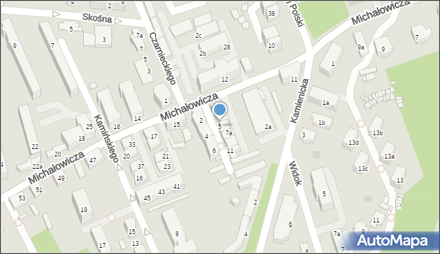 Bielsko-Biała, Robotnicza, 5, mapa Bielsko-Białej