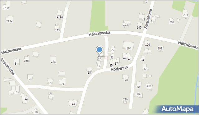 Bielsko-Biała, Rodzinna, 21, mapa Bielsko-Białej