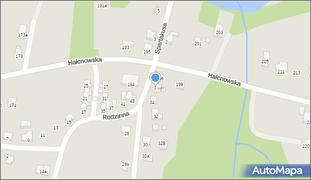 Bielsko-Biała, Rodzinna, 34a, mapa Bielsko-Białej