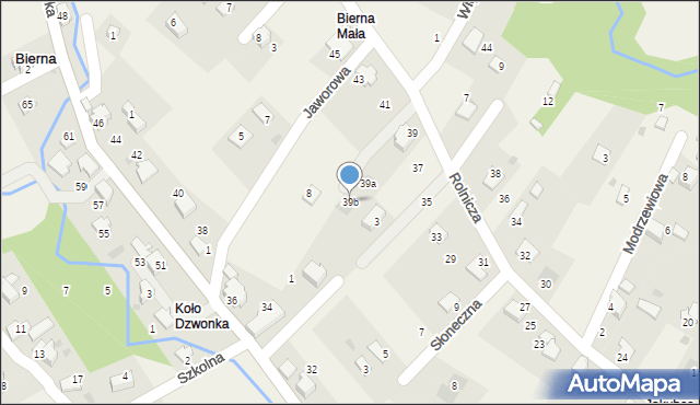 Bierna, Rolnicza, 39b, mapa Bierna
