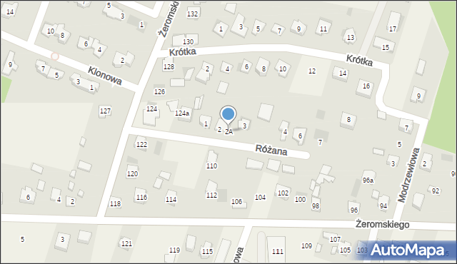 Bilcza, Różana, 2A, mapa Bilcza