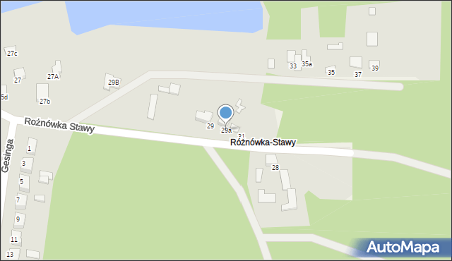 Biłgoraj, Rożnówka Stawy, 29a, mapa Biłgoraj