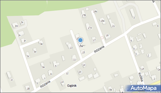 Bogdaniec, Różana, 15a, mapa Bogdaniec