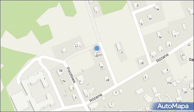 Bogdaniec, Różana, 4D, mapa Bogdaniec